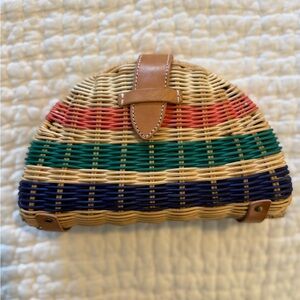 J.Crew colorful rattan clutch